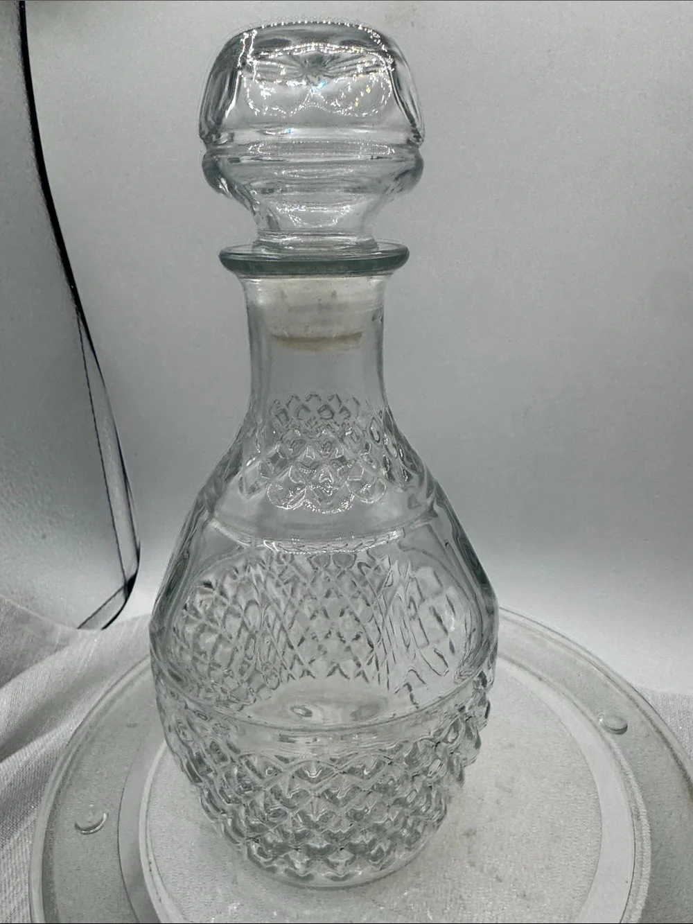 Princess House Crystal Decanter Crown Grapes c1960s Made in Germany